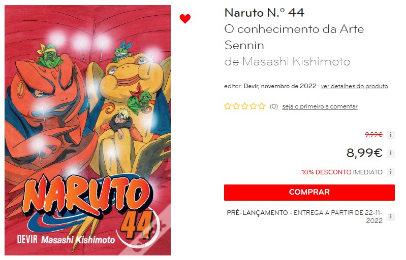 Naruto 44, Mangá em Português, Editora Devir