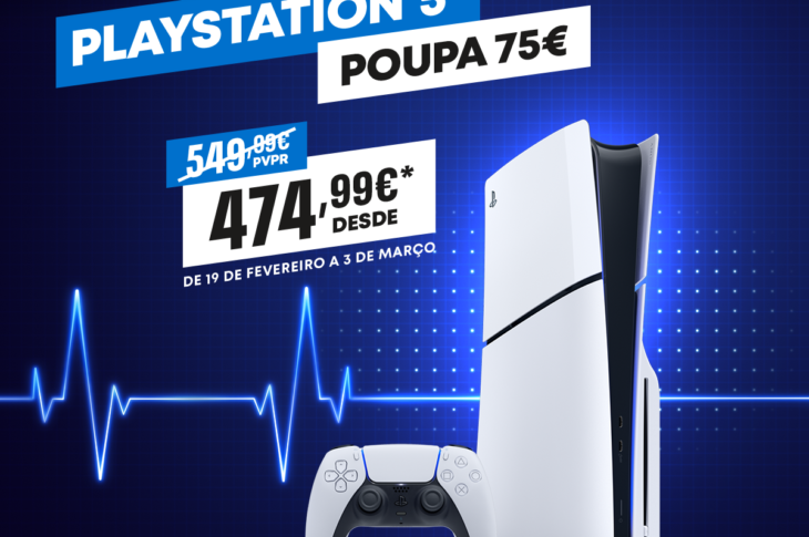 Jogadores vão poder comprar uma consola PlayStation®5 com um desconto de 75€ entre os próximos dias 19 de fevereiro e 03 de março